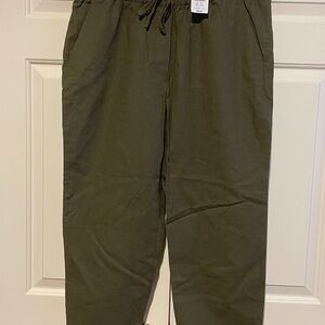 NWT J Crew linen cropped pants